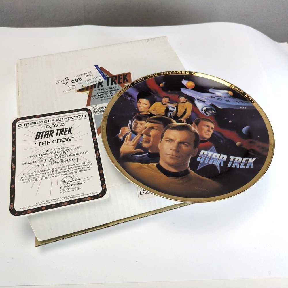 Star Trek Original Series The Crew Enesco Collector Plate COA Box Todd Treadway